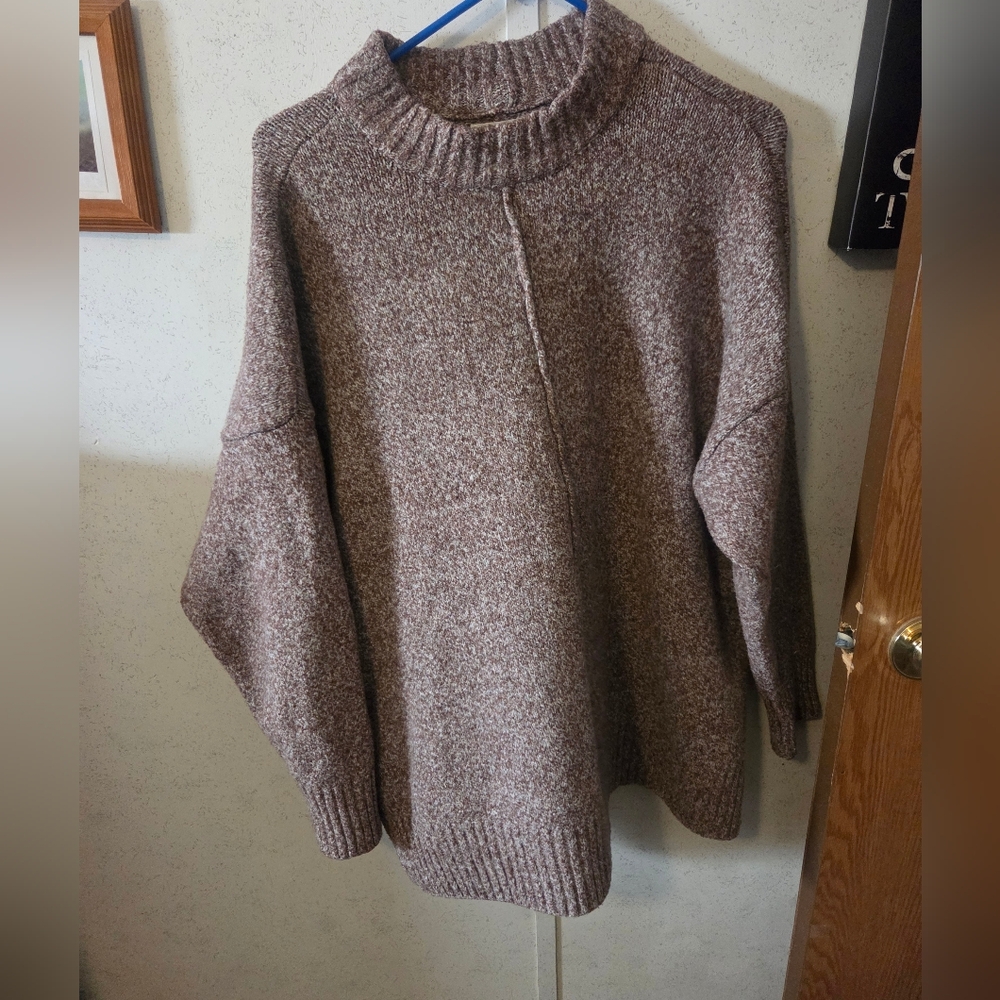 Maurices heathered brown mock turtleneck sweater XXL